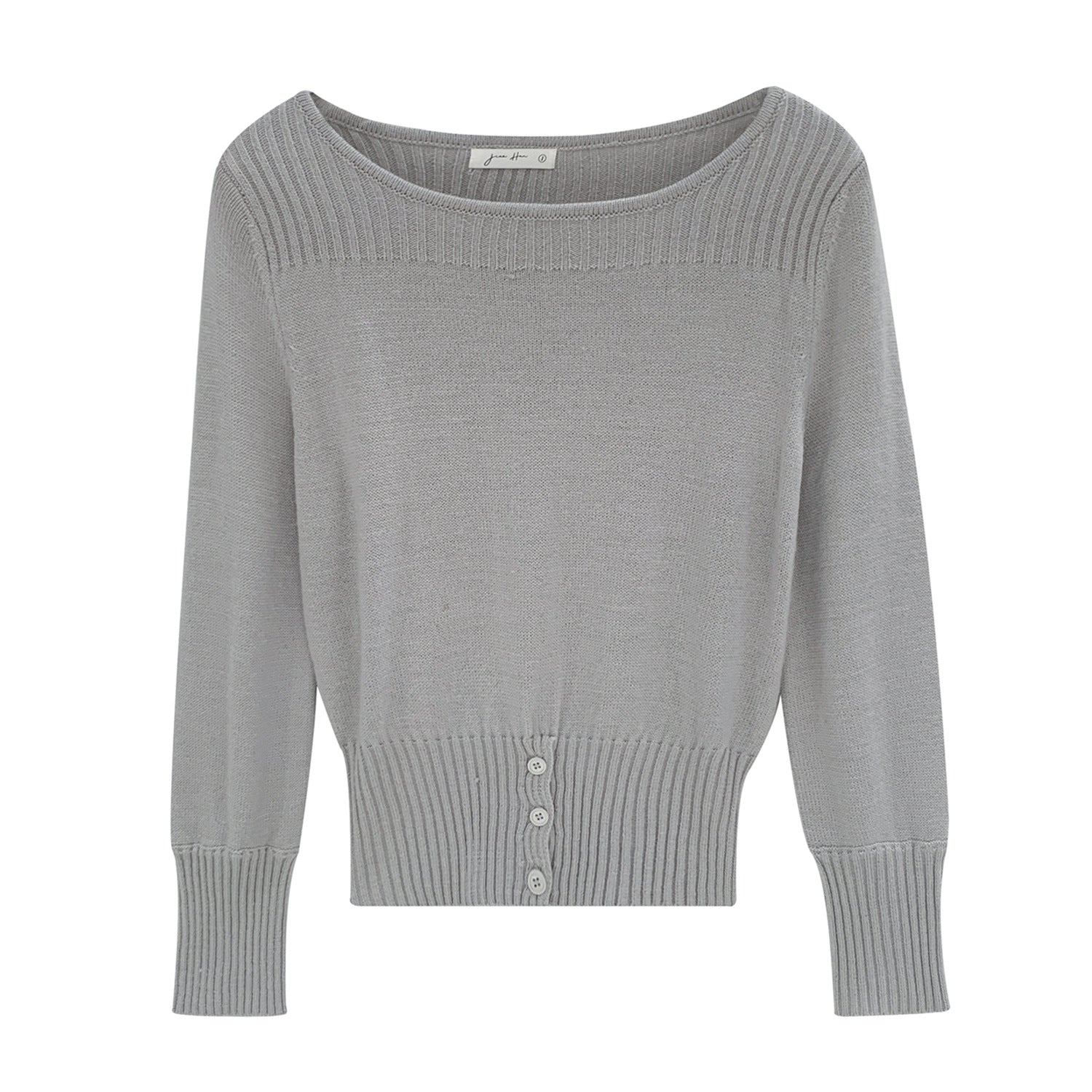 Haut en maille chic, ajusté, boutonné, coupe slim pour femme, coupe courte, manches longues