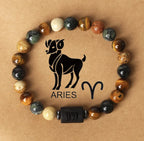 Bracelet Perlé Pierre Naturelle Œil de Tigre Signe Zodiaque