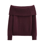 Haut Une Épaule Rouge Bordeaux