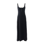 Robe trapèze élégante et amincissante sans manches pour femme