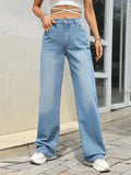 Jean Large Taille Mi-Haute
