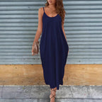 Robe décontractée sans bretelles unie pour femme