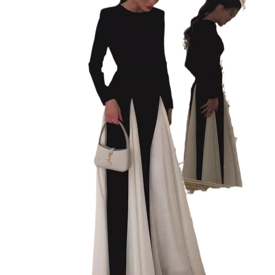 Robe Longue Colorblock Décontractée