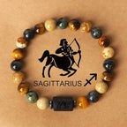 Bracelet Perlé Pierre Naturelle Œil de Tigre Signe Zodiaque