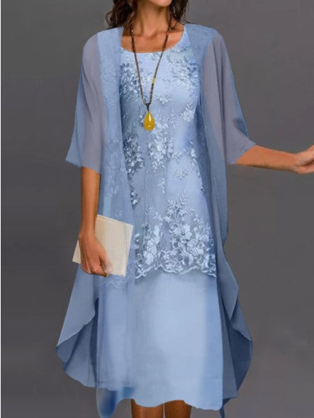 Ensemble robe élégante en dentelle et mousseline