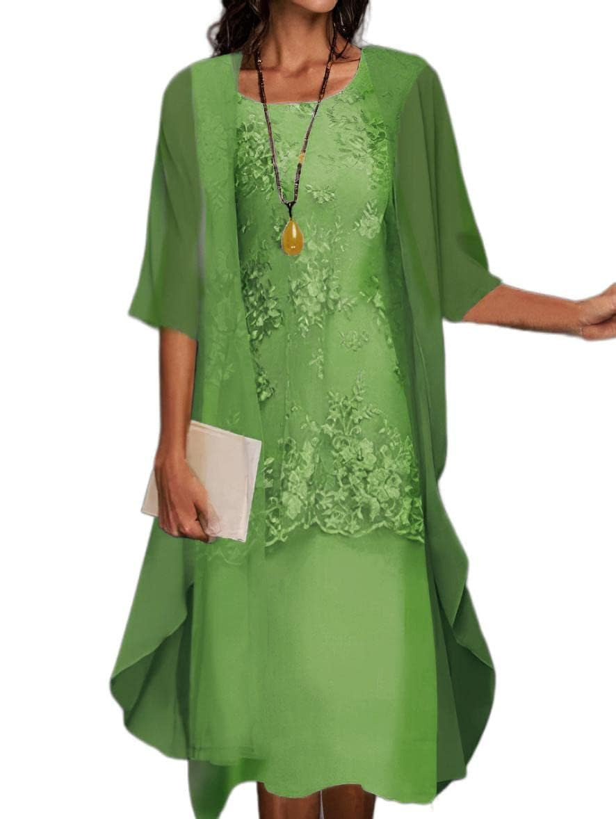 Ensemble robe élégante en dentelle et mousseline