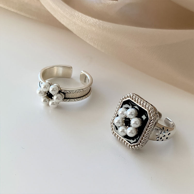 Bague Argent 925 Perle Fleur