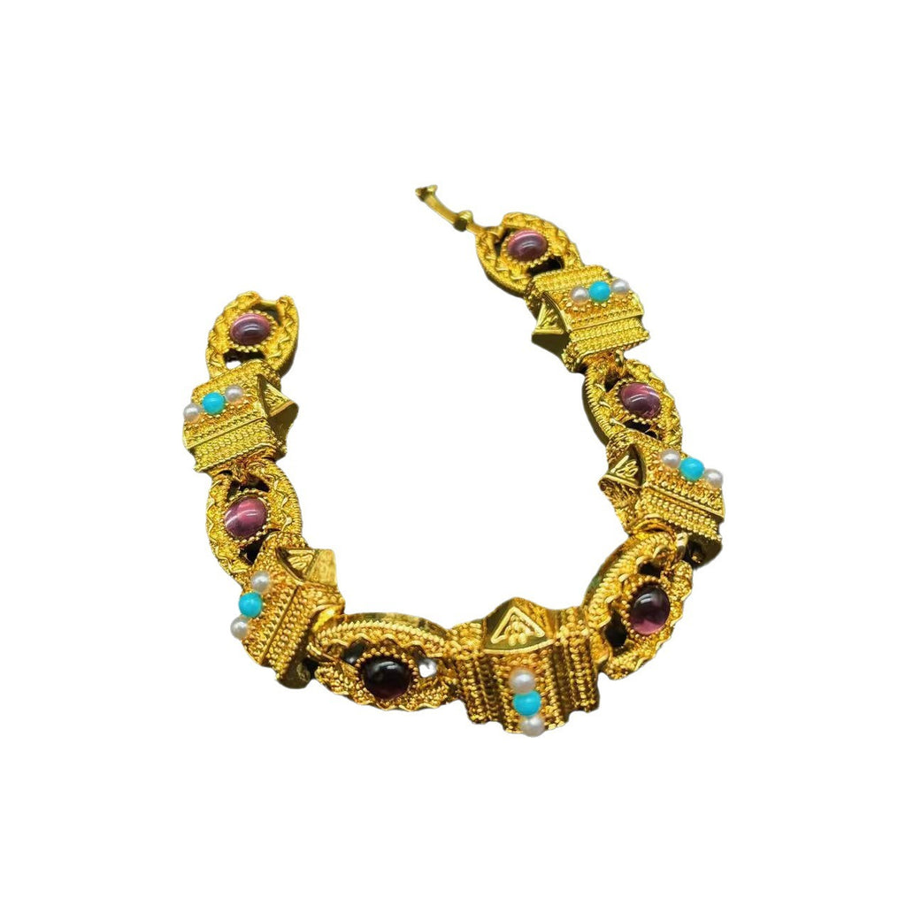 Bracelet Perles de Verre Doré