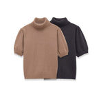Pull en tricot à manches courtes et bulles pour femmes