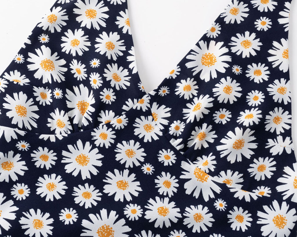 Robe Sans Bretelles Dos Nu Imprimée