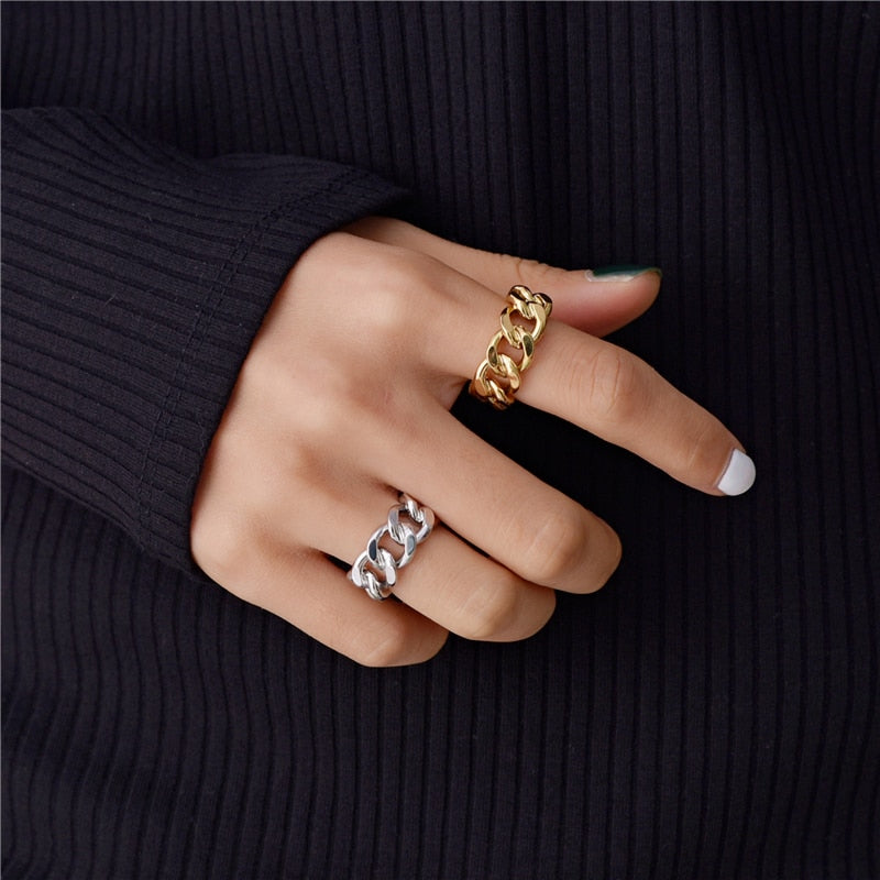 Bague Chaîne Torsadée Vintage