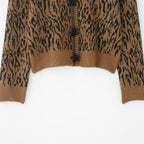 Animal jacquard knitted jacket