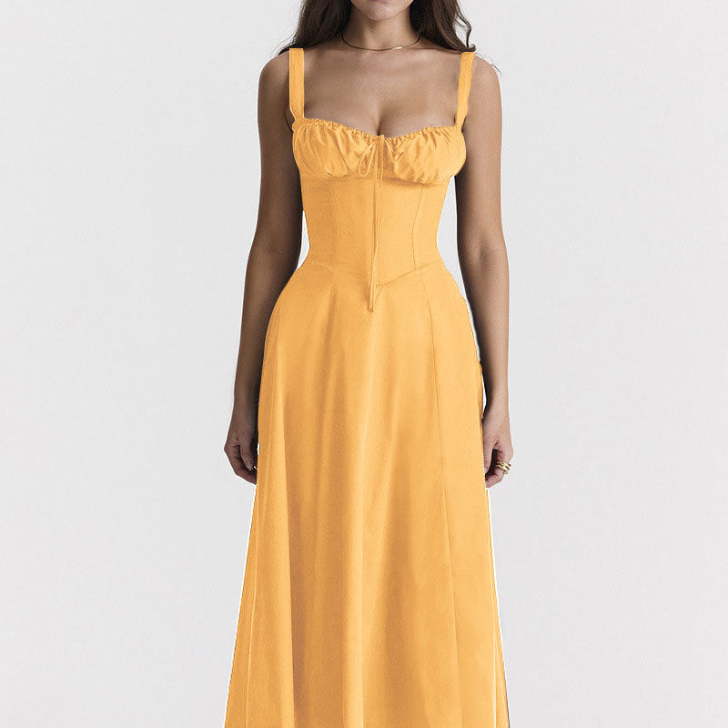 Elegant and fashionable suspender dress