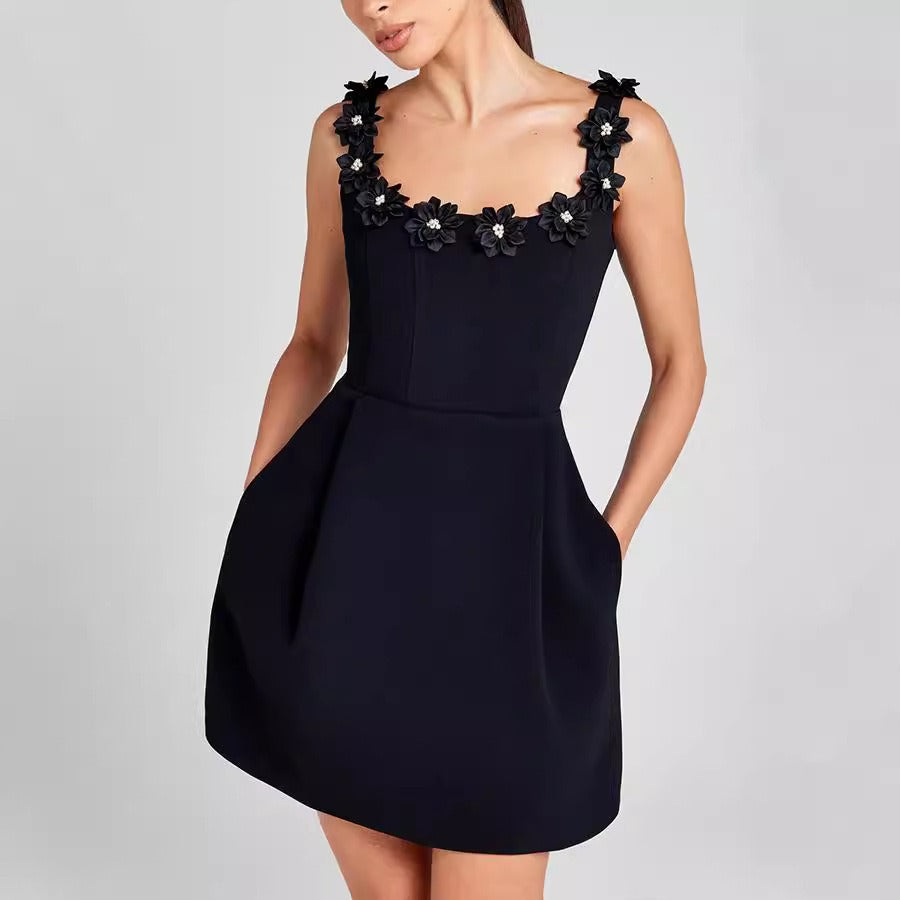 Nouvelle robe décontractée ample sans manches avec bretelles et poches pour femme