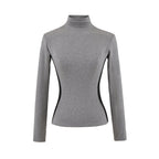 High neck slim fit long sleeved top