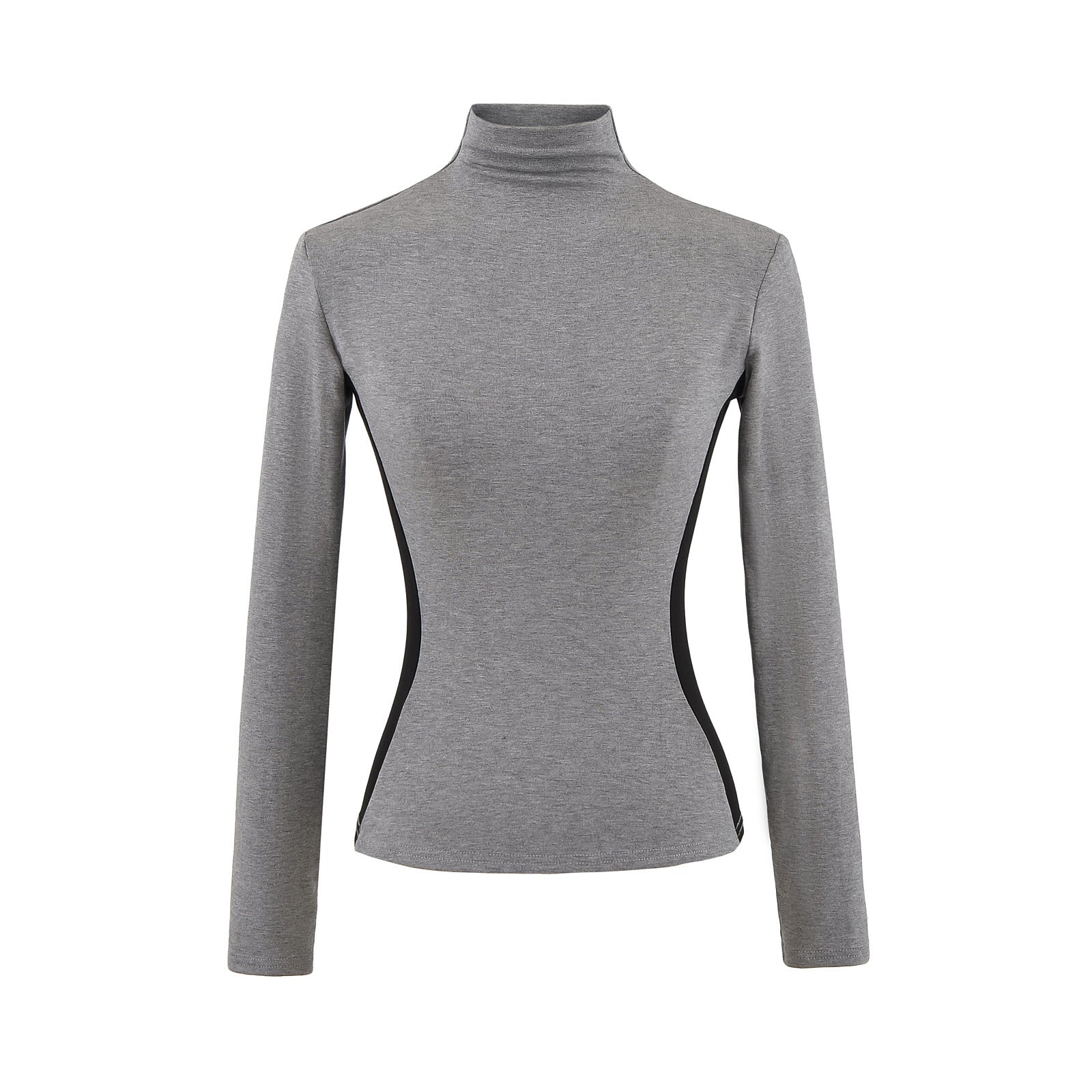 High neck slim fit long sleeved top
