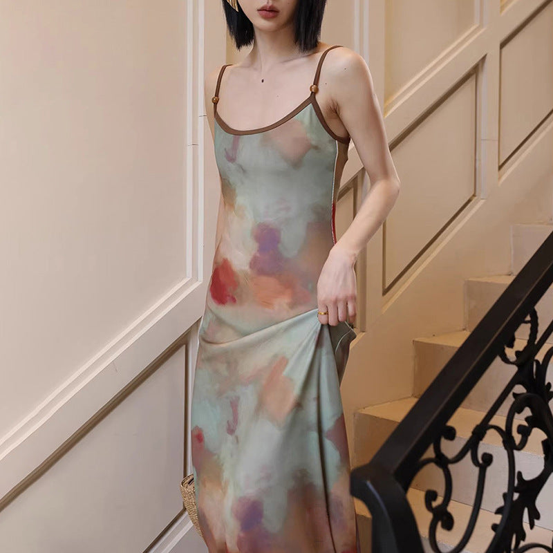 Strapless Dress with Gradient Print Dress