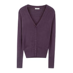 V-neck Slimming Batwing Sleeve Hollow Knit Cardigan Coat for Women