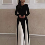 Robe Longue Colorblock Décontractée