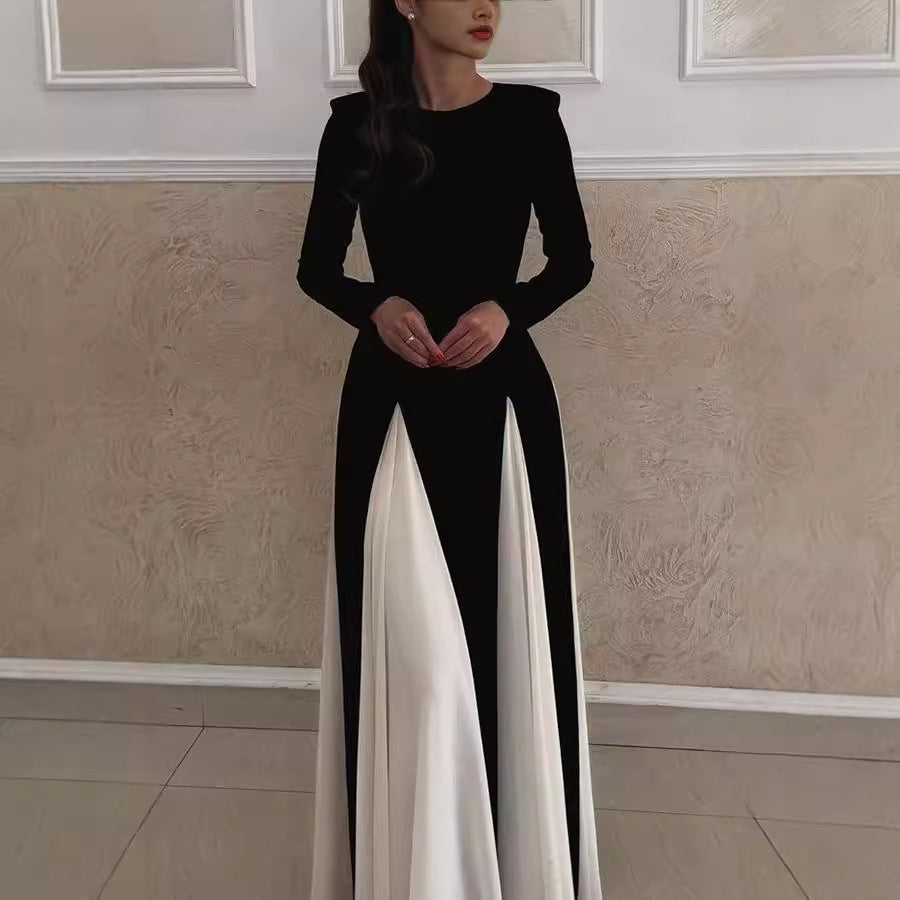 Robe Longue Colorblock Décontractée