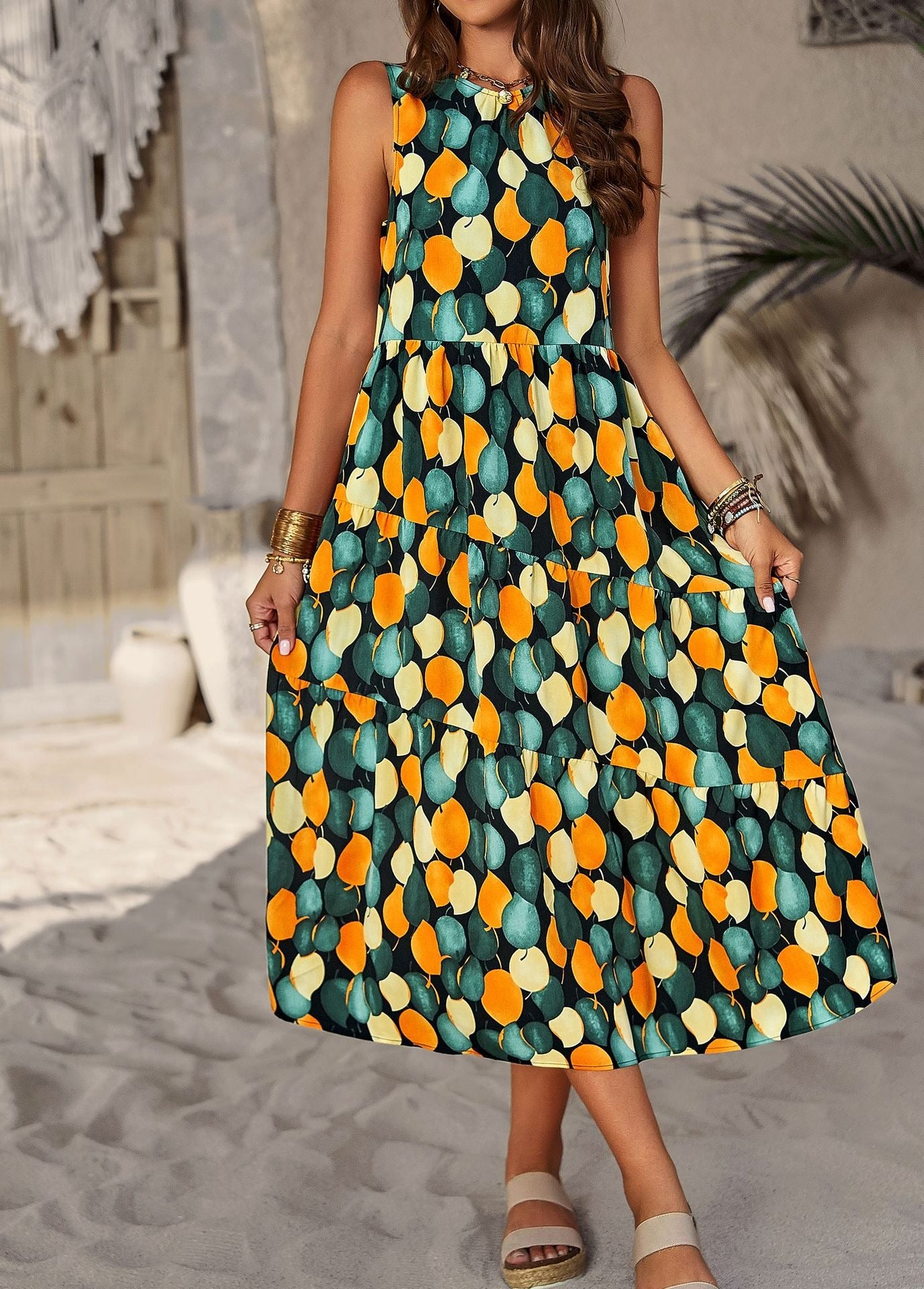 Robe Col Dégagé Décontractée Vacances
