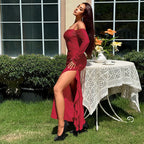 Robe asymétrique fendue pour femme
