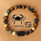 Bracelet Perlé Pierre Naturelle Œil de Tigre Signe Zodiaque