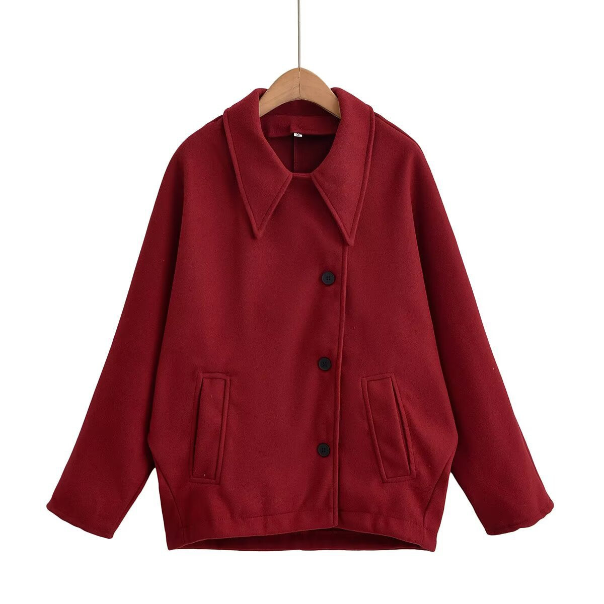 Bat sleeve woolen women's long sleeved jacket