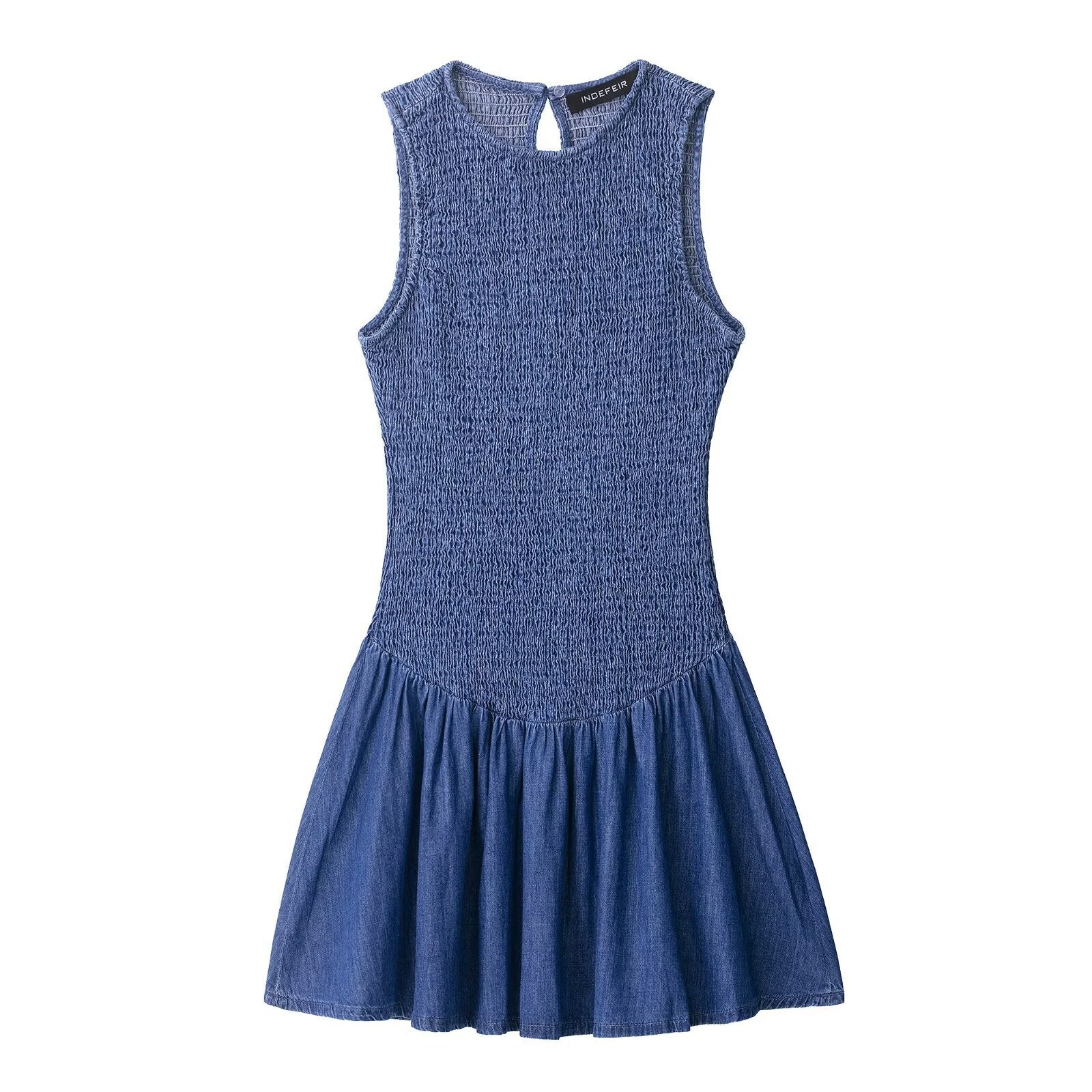 Honeycomb Short Sleeveless Dress