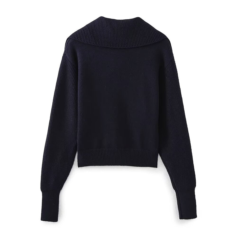 Pull Tricoté Zippé Streetwear