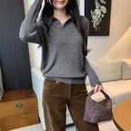 Pull Tricoté Col Haut Ajusté