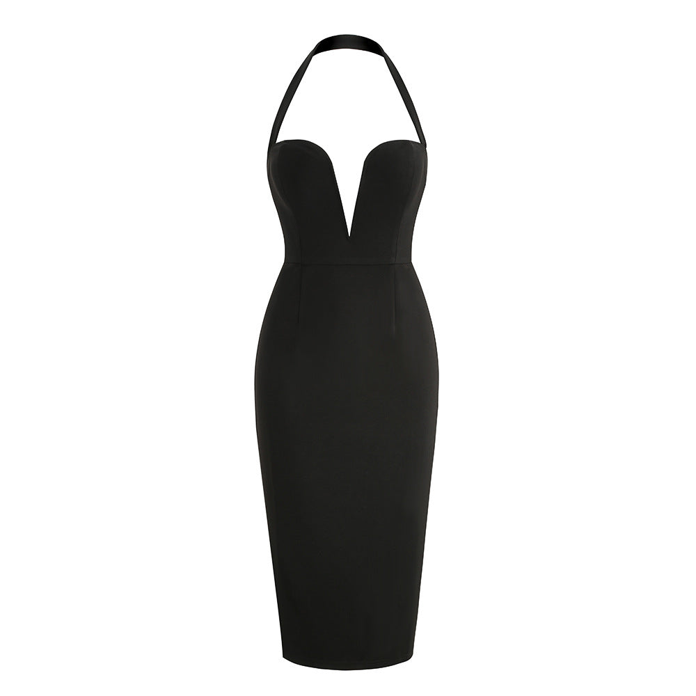 Robe Française Moulante Col V Profond