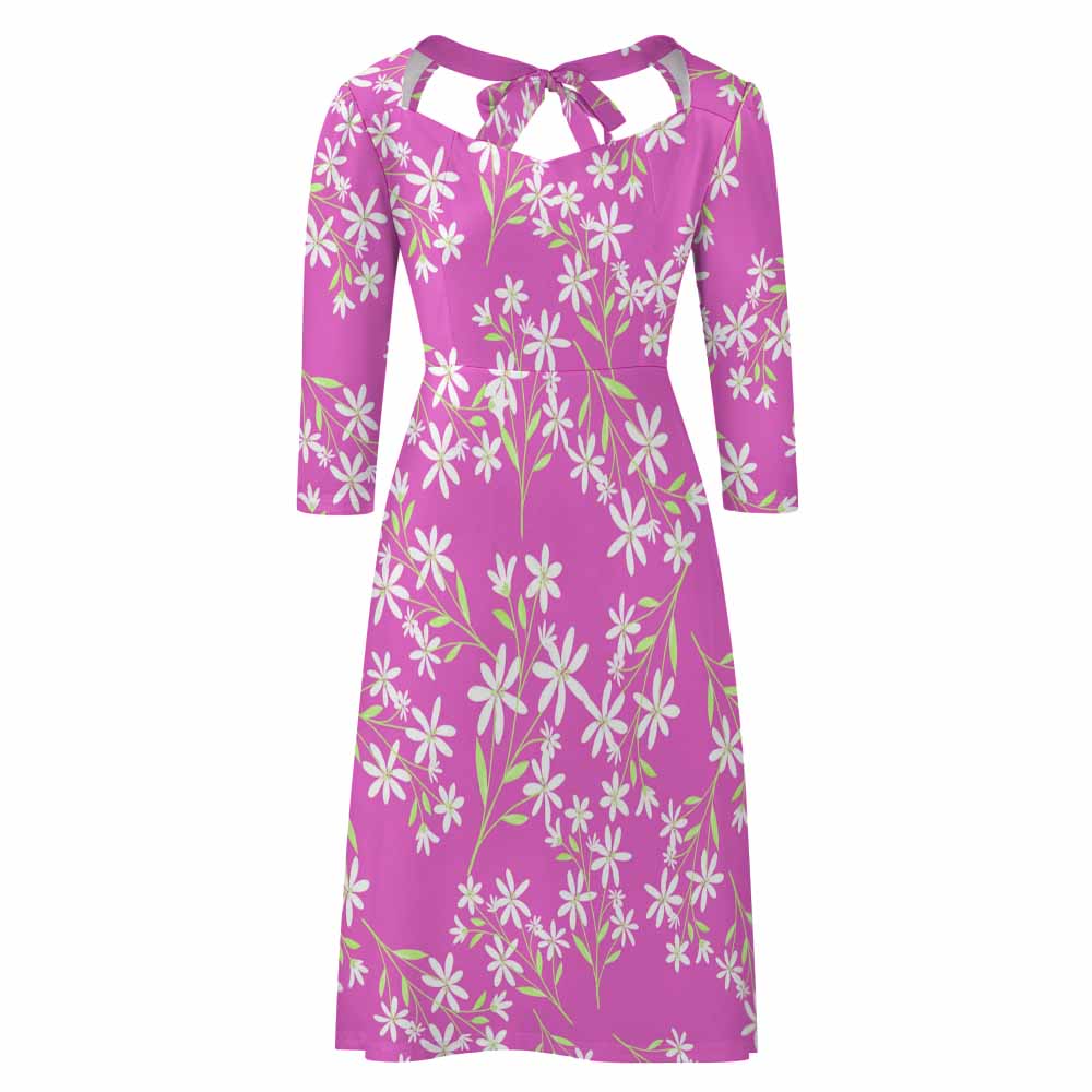 Sweetheart Knot Flare Dress