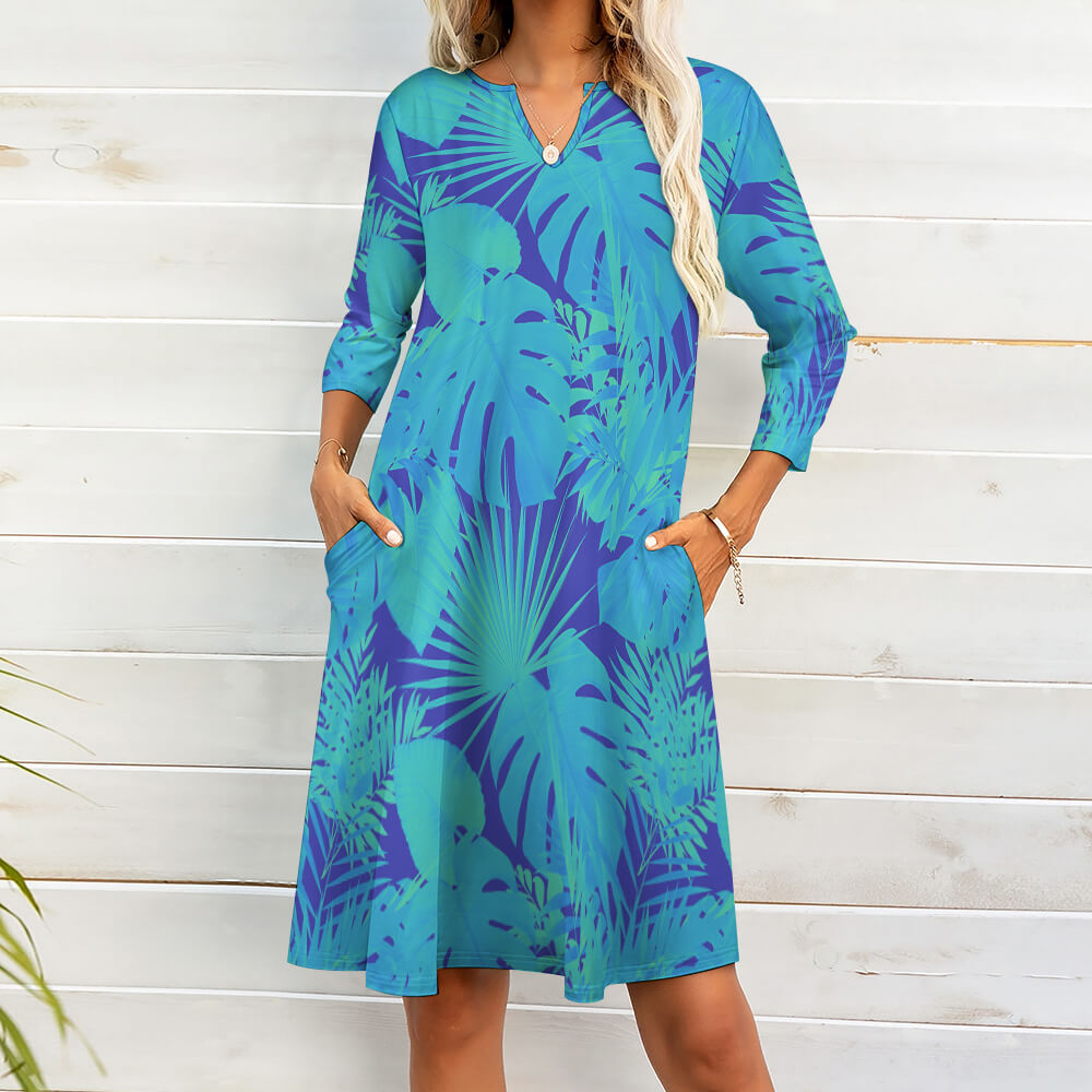 7-point sleeve dress