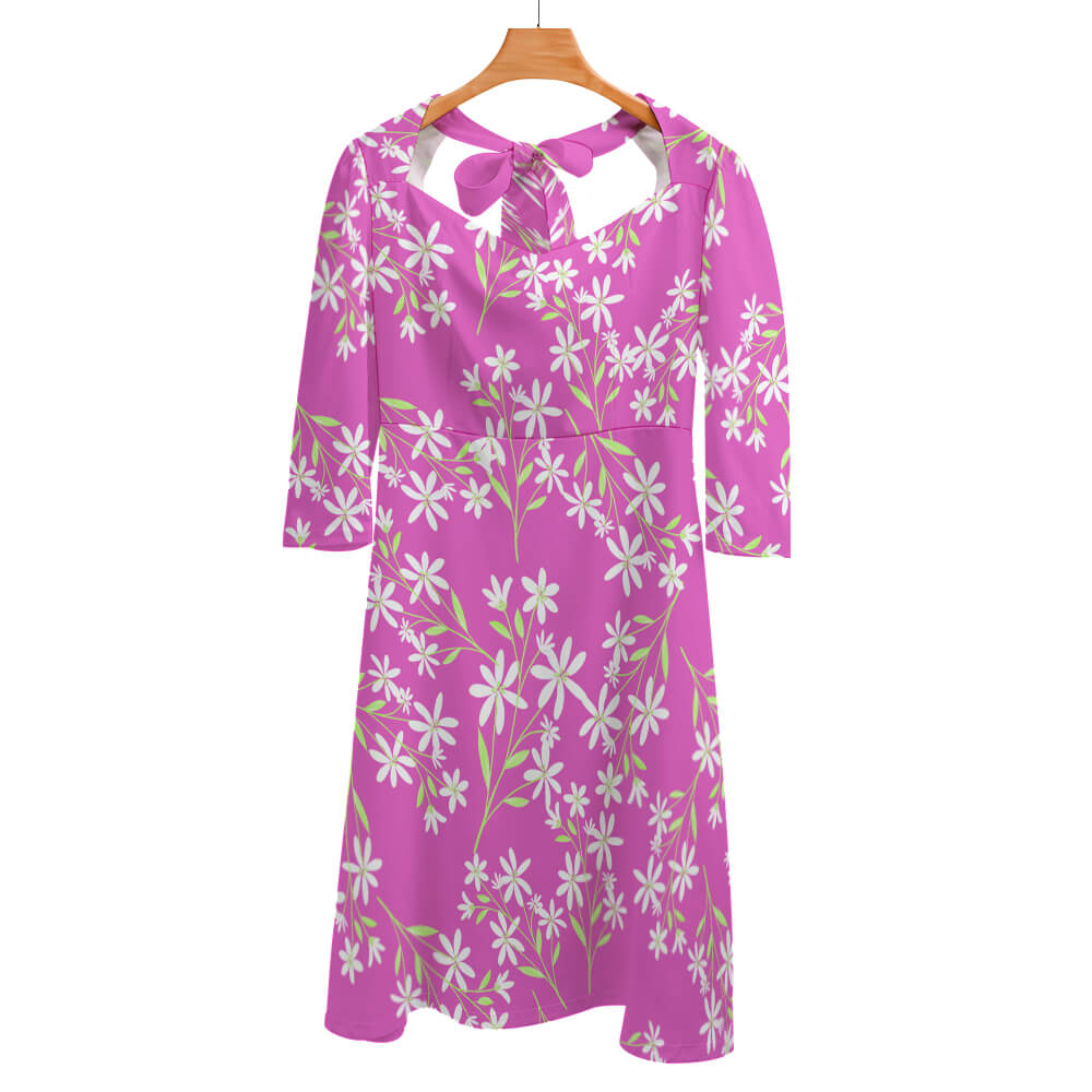 Sweetheart Knot Flare Dress